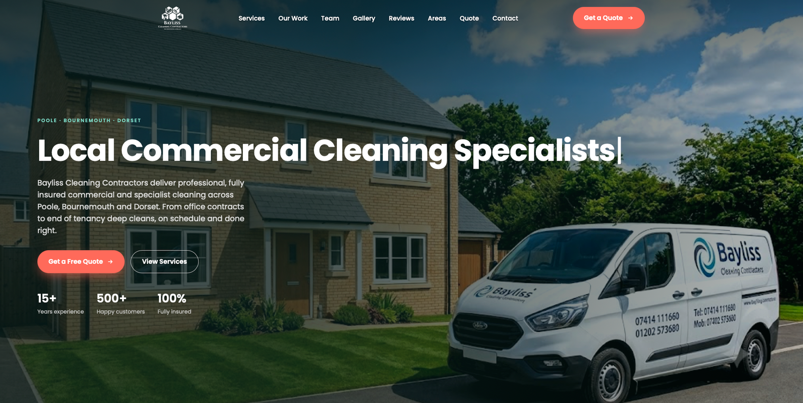 Bayliss Cleaning Contractors website