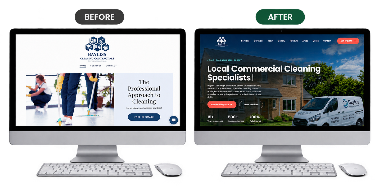 Bayliss Cleaning website redesign by Sites By Jack