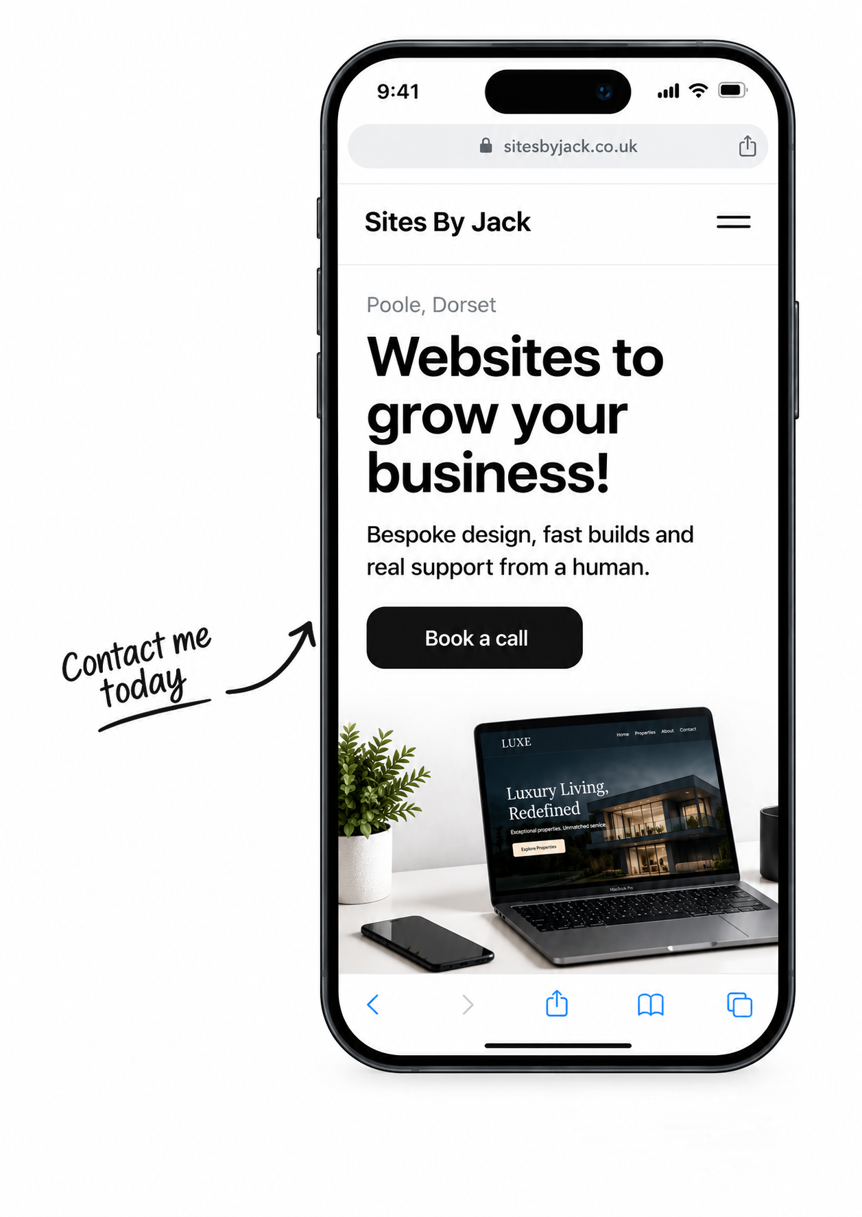 Sites By Jack website on mobile