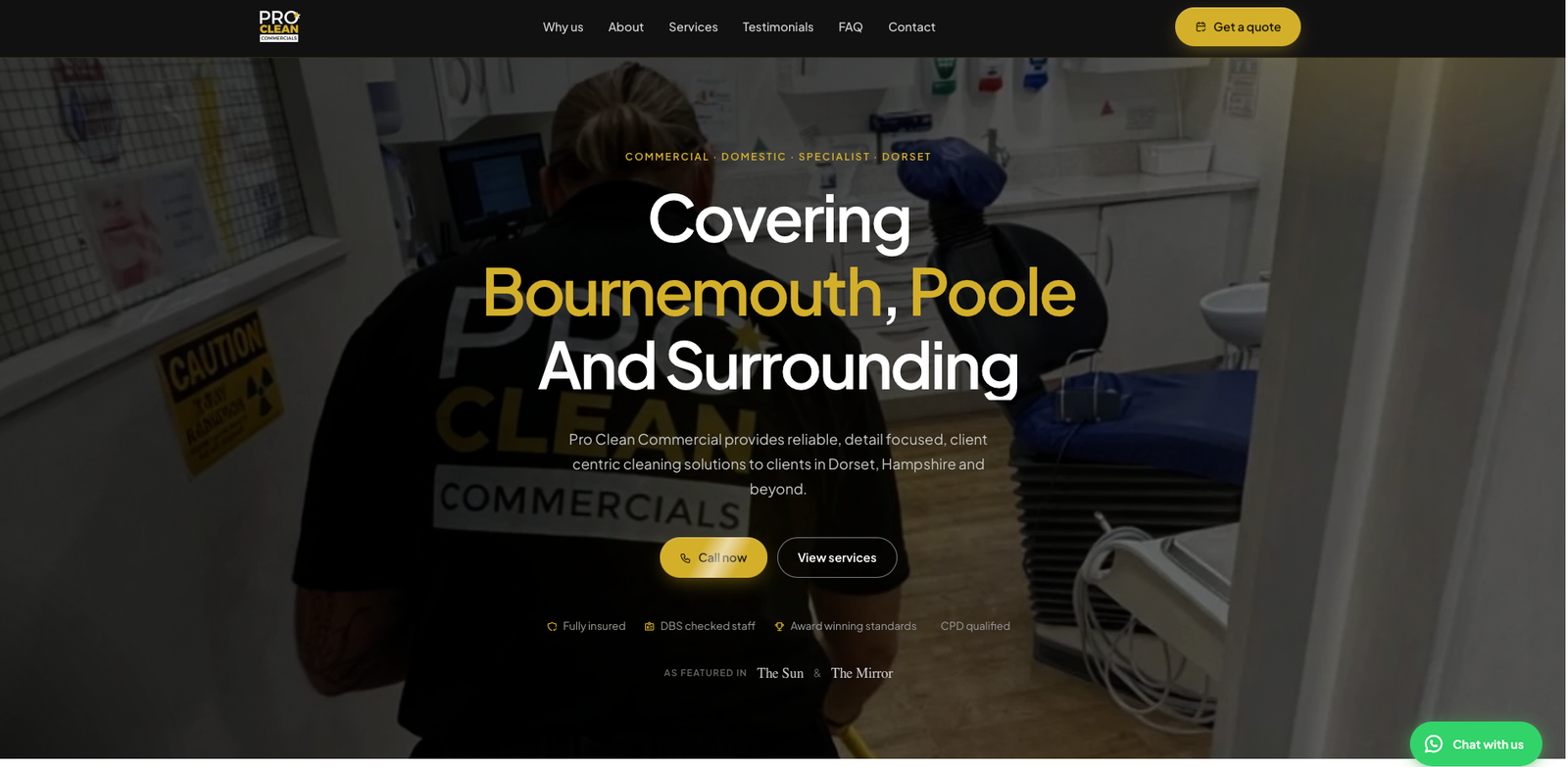 Pro Clean Commercials new website by Sites By Jack