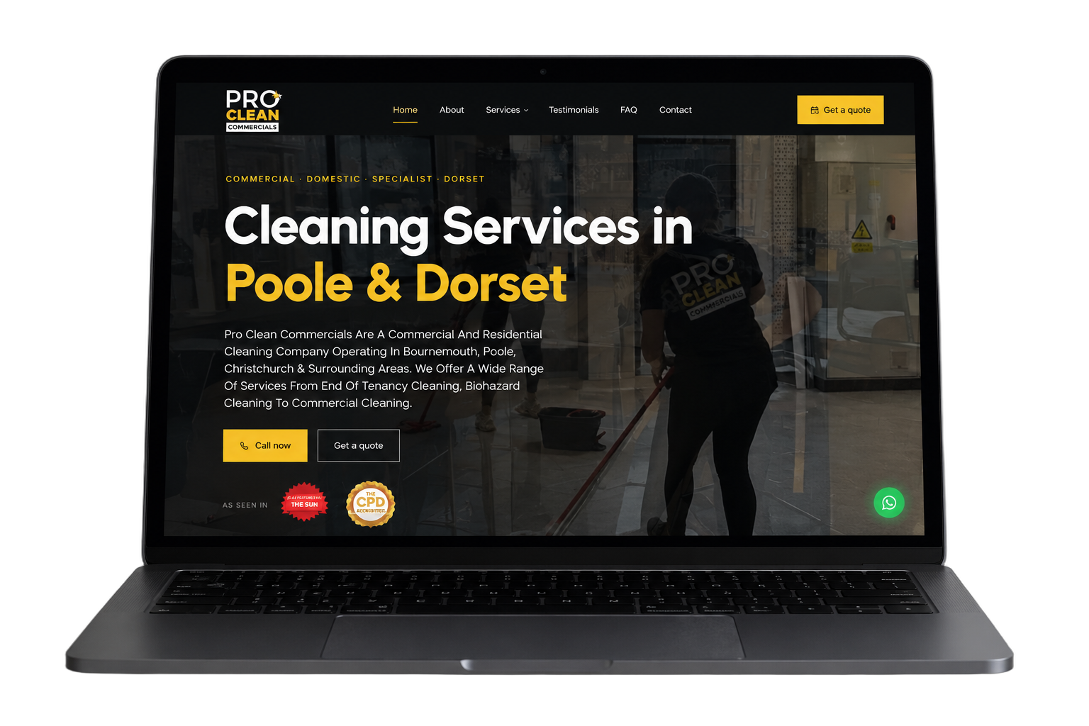 Pro Clean Commercials website